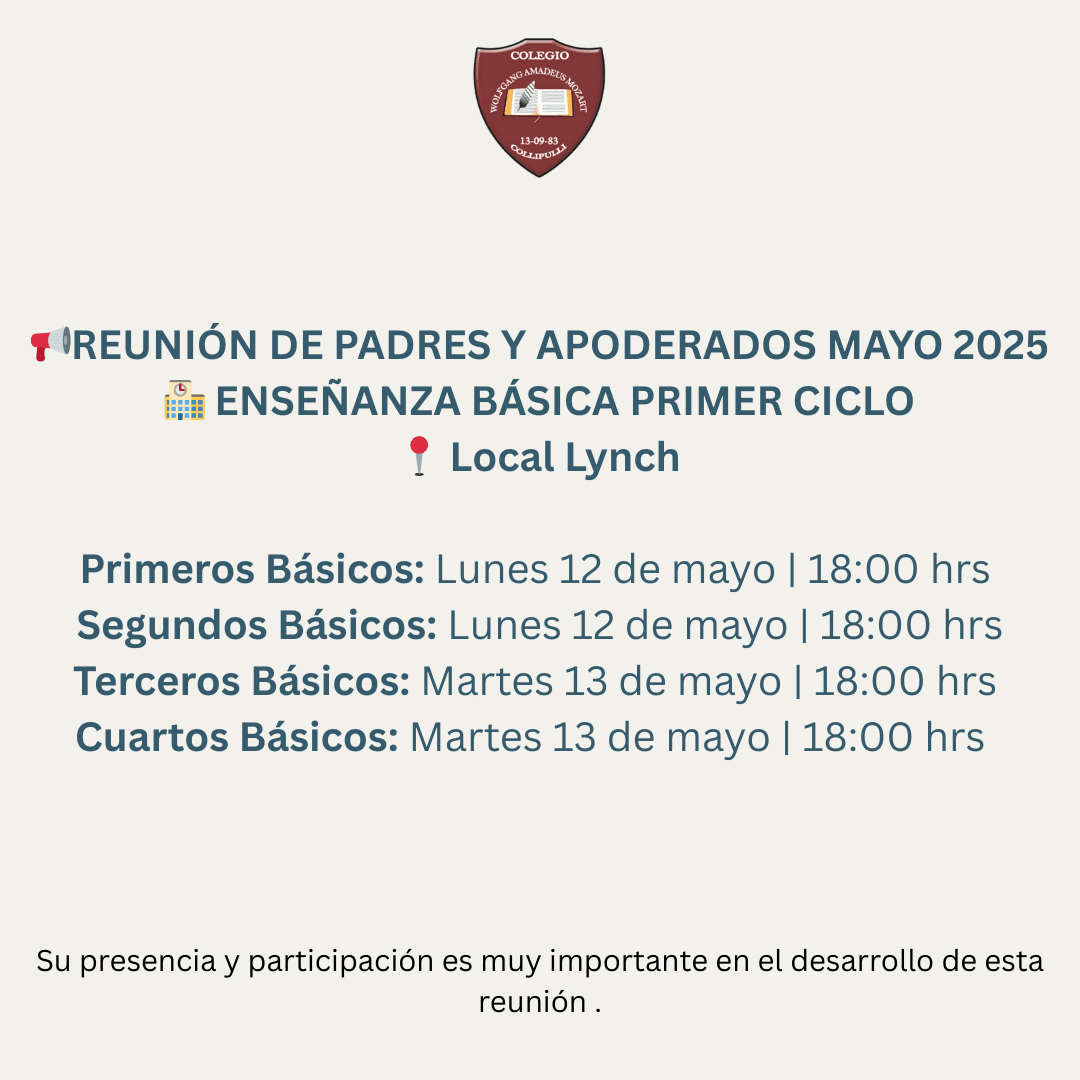 REUNIONES PADRES Y APODERADOS MAYO 2025