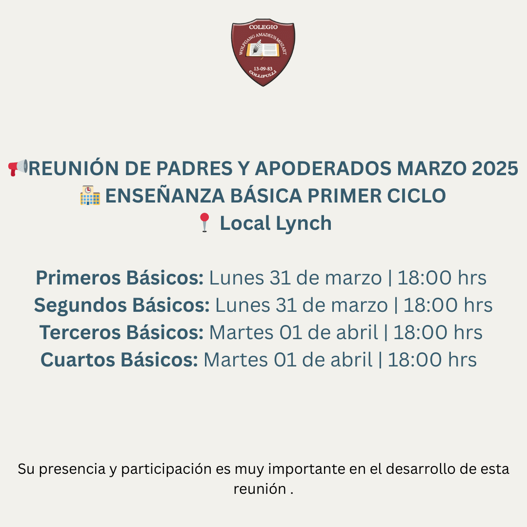 REUNIÓN DE PADRES Y APODERADOS MARZO 2025