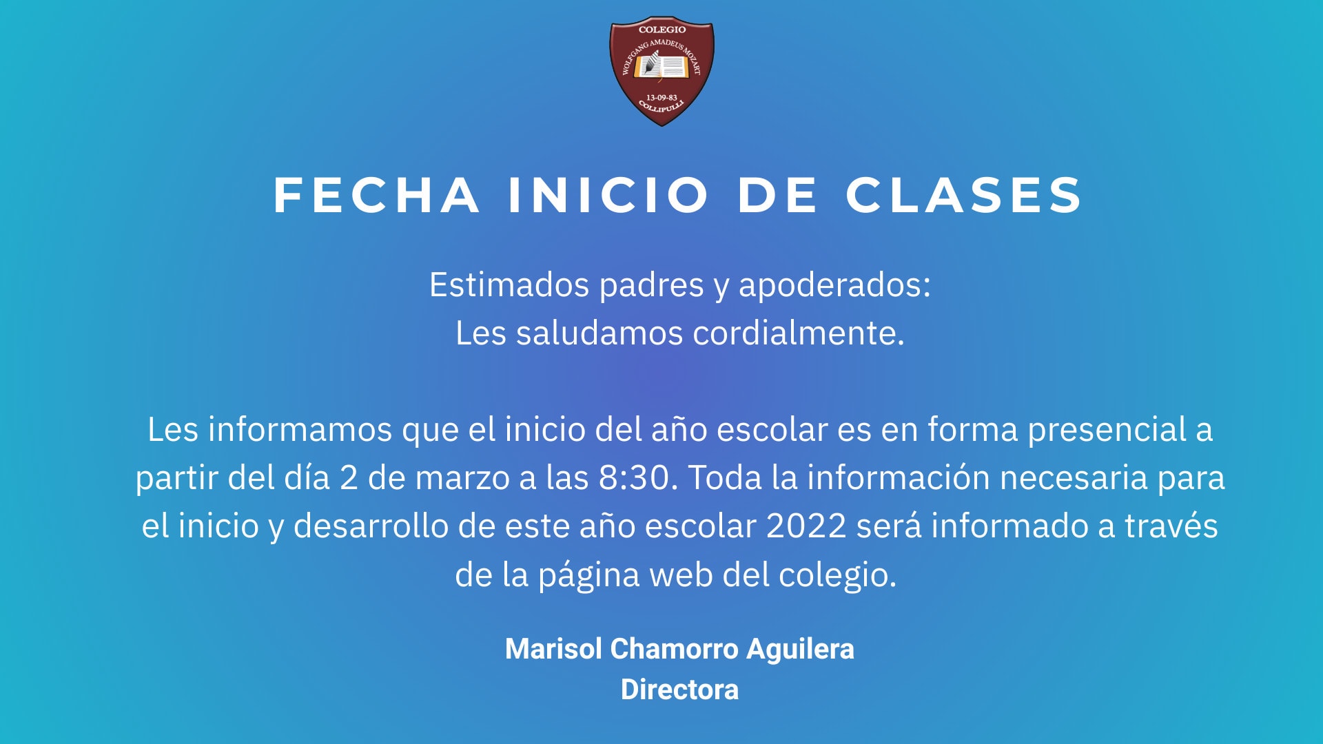Fecha Inicio Clases 2022