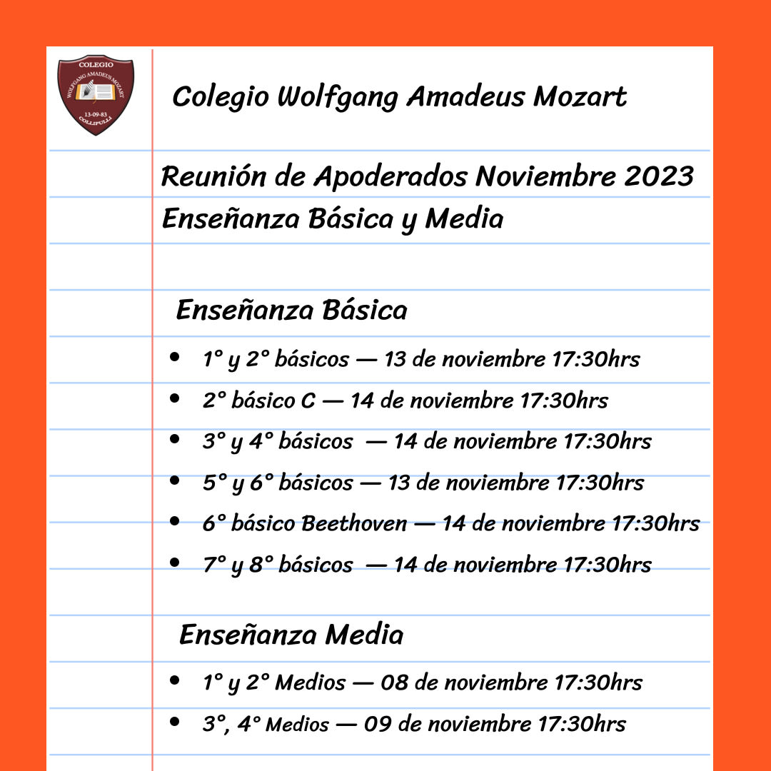 Reunión De Padres y Apoderados Noviembre 2023