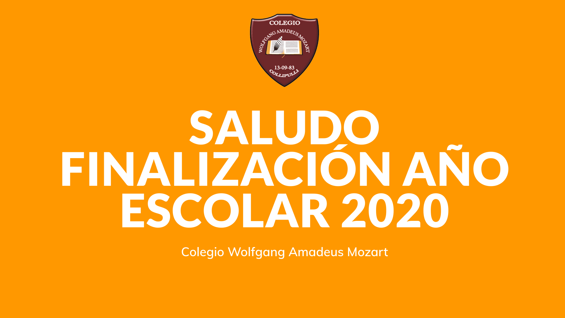 Saludo Finalización Año Escolar 2020