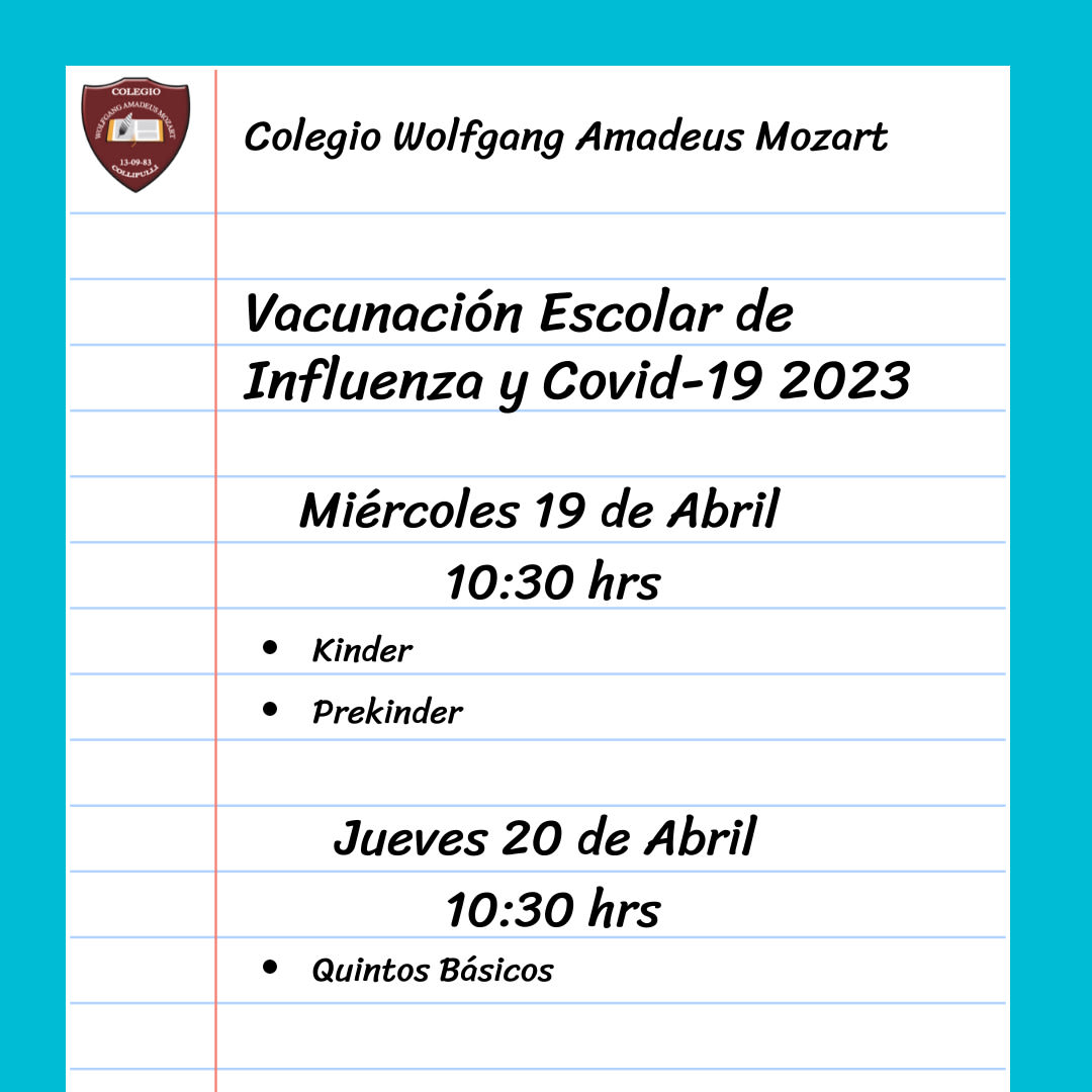 Vacunación Escolar de Influenza y Covid-19 2023