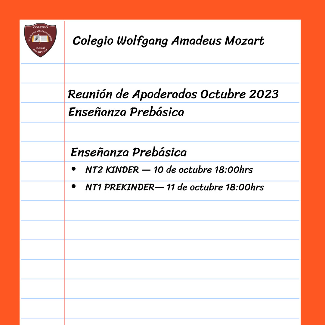 Reunión de apoderados Octubre 2023 Ensenanza Prebásica