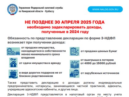 Предоставление физлицами деклараций о доходах, полученных в 2024 год