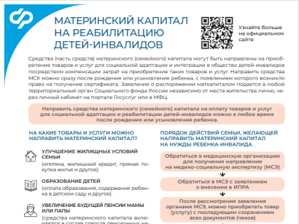 Что необходимо сделать семье, желающей направить материнский капитал на нужды ребенка - инвалида?