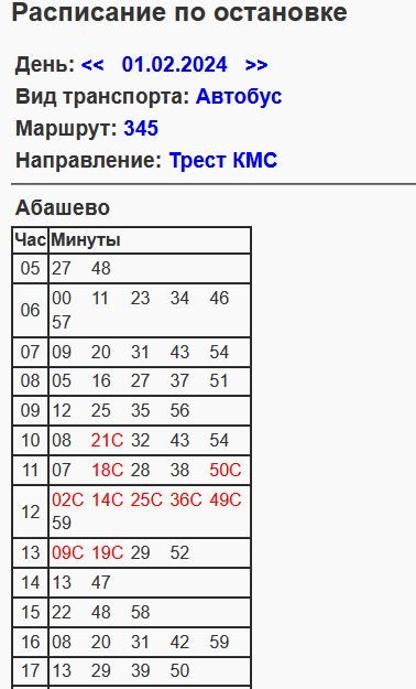 Расписание 5 автобуса абашево