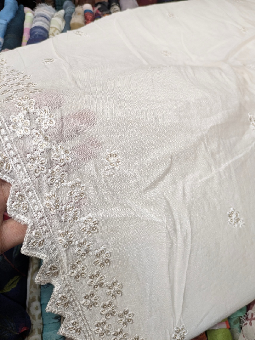 Elegant Khaddi Lawn Dupatta with Rose Gold Sequence Embroidery