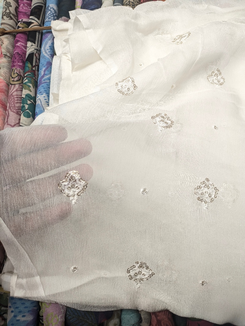 Premium Pure Chiffon Embroidered Dupatta – 2.5 Gaz