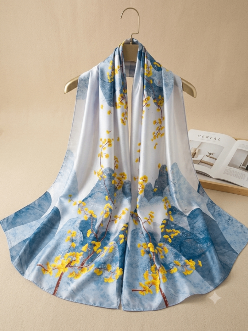 Luxury Silk Printed Stoller – Imported China Silk Scarf & Elegant Hijab for Women. 6