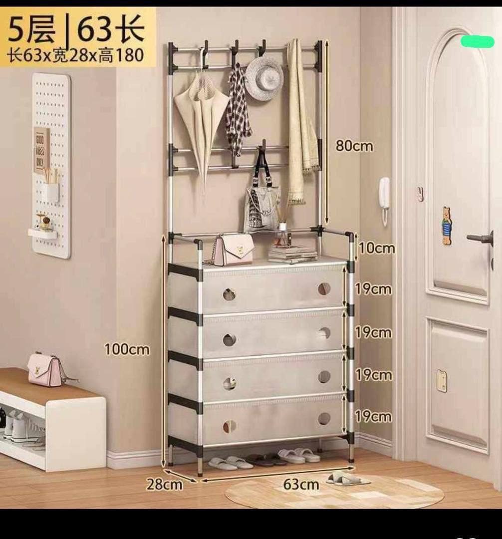5layer 80cm shoe and hat rack with cover