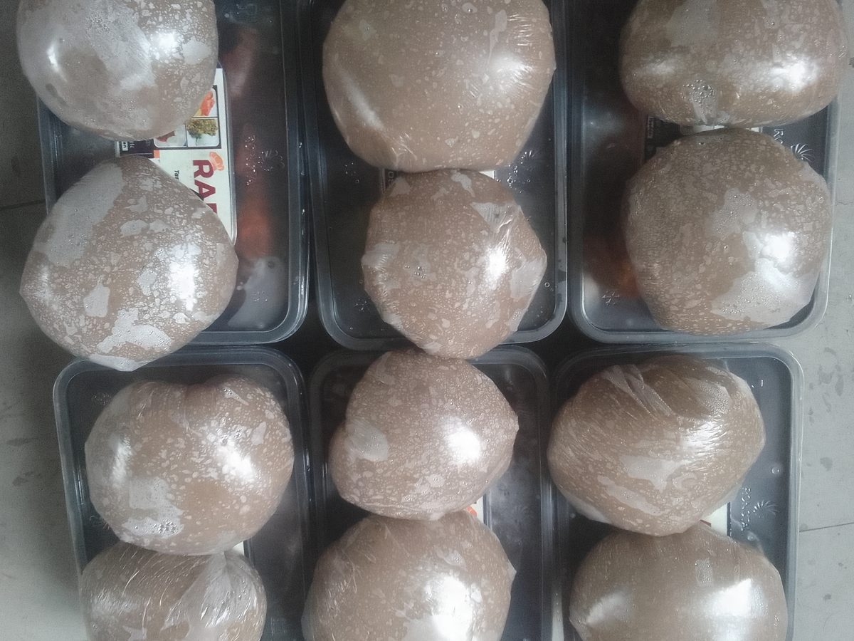 Amala and vegetable soup