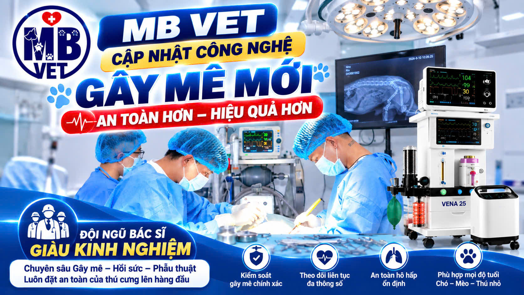 Ảnh bìa của bài viết MB VET Cập Nhật Máy Gây Mê Bay Hơi VENA25 – Nâng Cao Chất Lượng Phẫu Thuật Thú Y Tại Huế Và Miền Trung