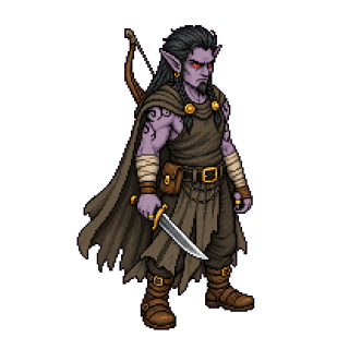 Dark Elf Rogue — pixel art character