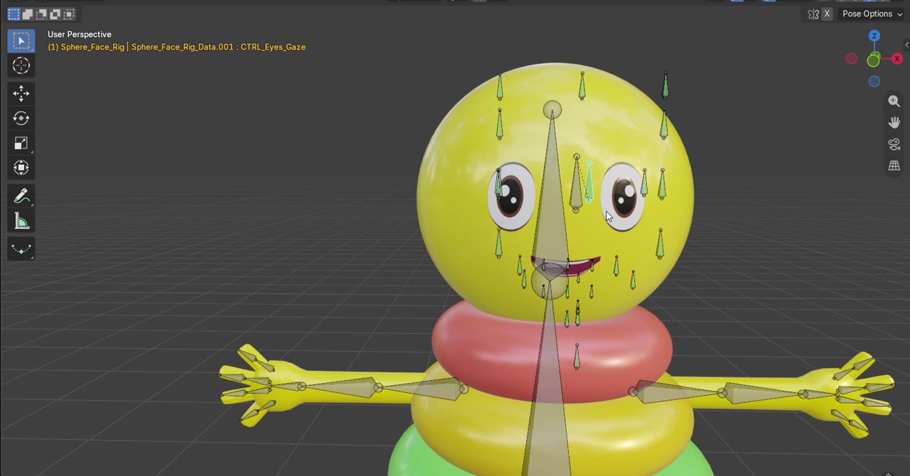 Sphere Face Rig — 3D character rig, FACIAL · EYE GAZE