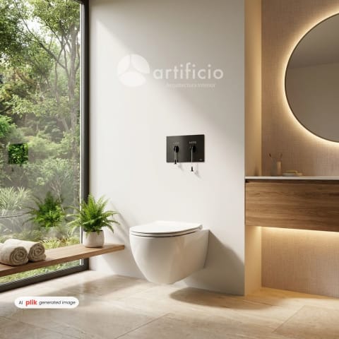 CREA LA PARTE DEL WC DEL BAÑO de lujo, cuidando cada parte de mis productos. vista a la naturaleza.