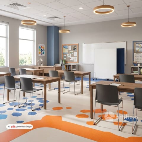 genera un aula para secundaria de una escuela privada