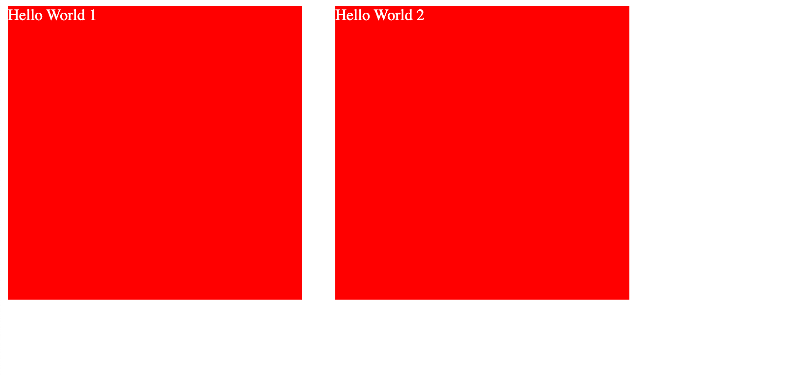 red color boxes where 30px margin is applied to the first box's left side