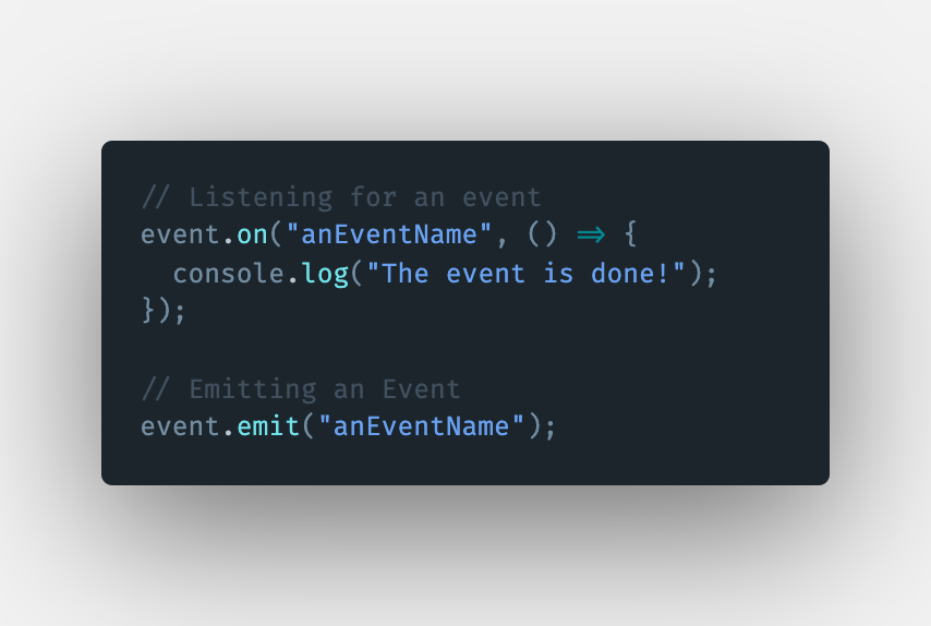 How to create an event in Node.js? MELVIN