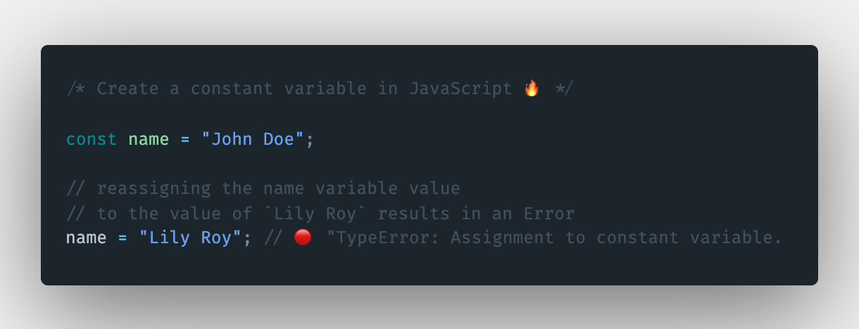 assignment to constant variable. in javascript