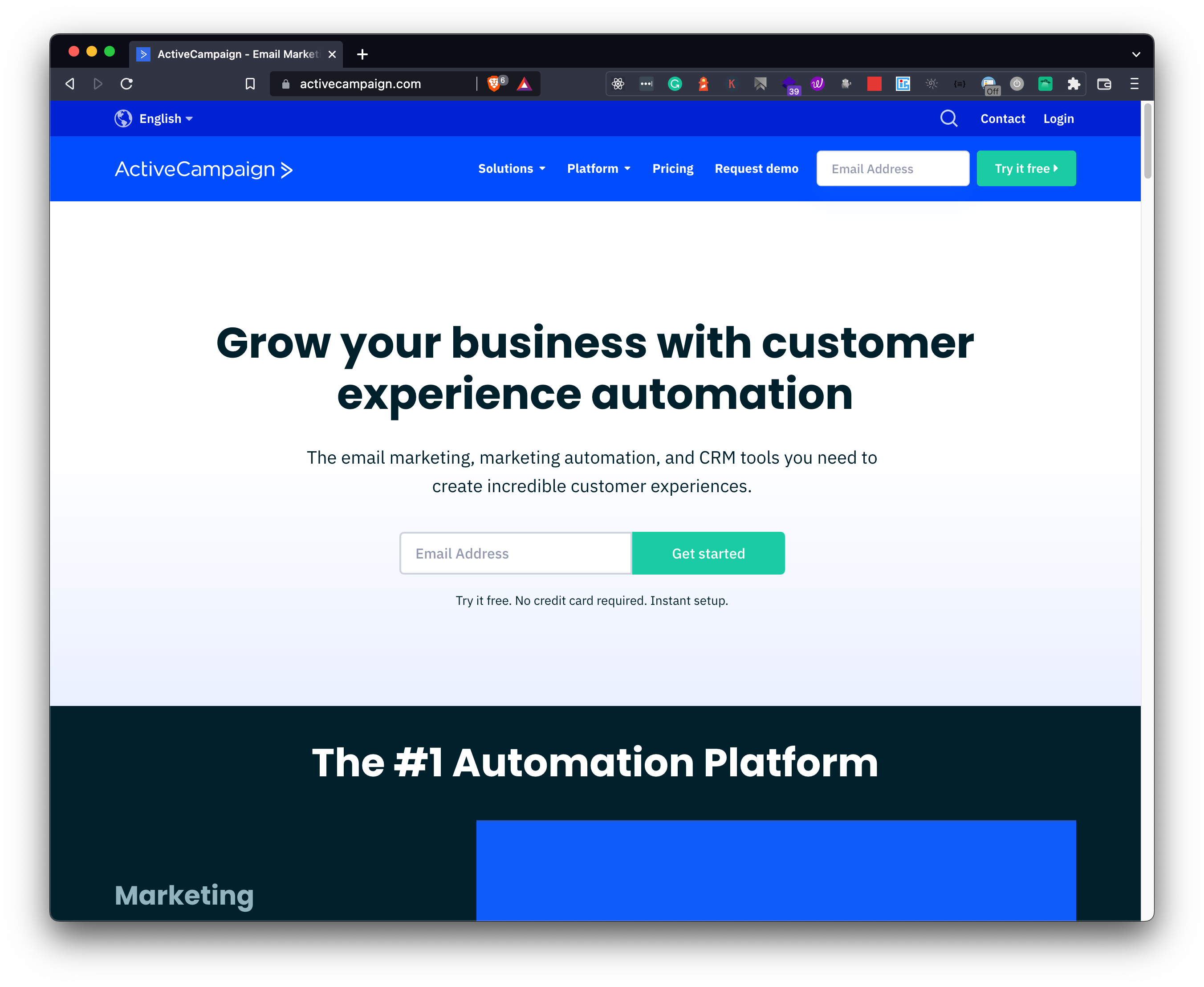 ActiveCampaign landing page