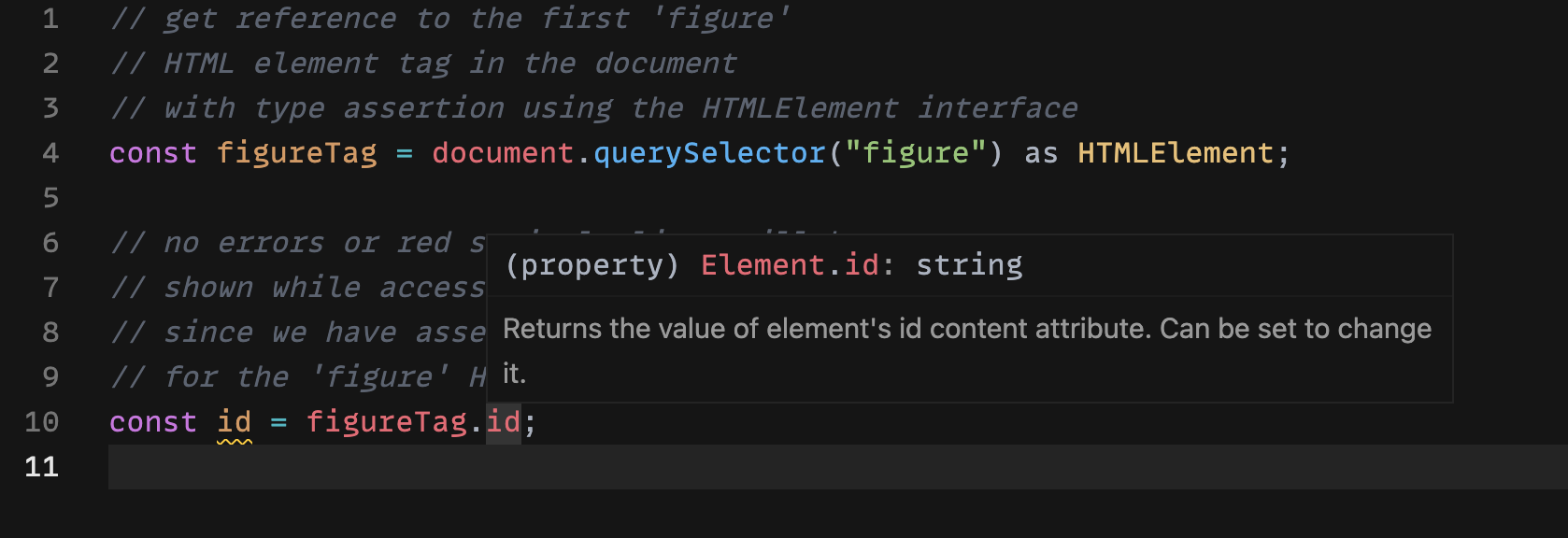 more information about the id property in the figure HTML element tag