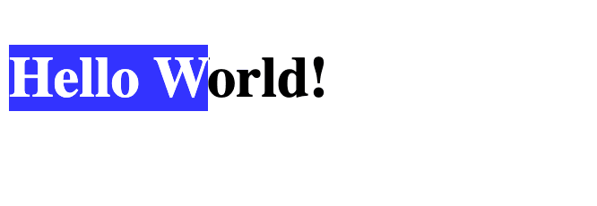 custom CSS styles colors when user selects content