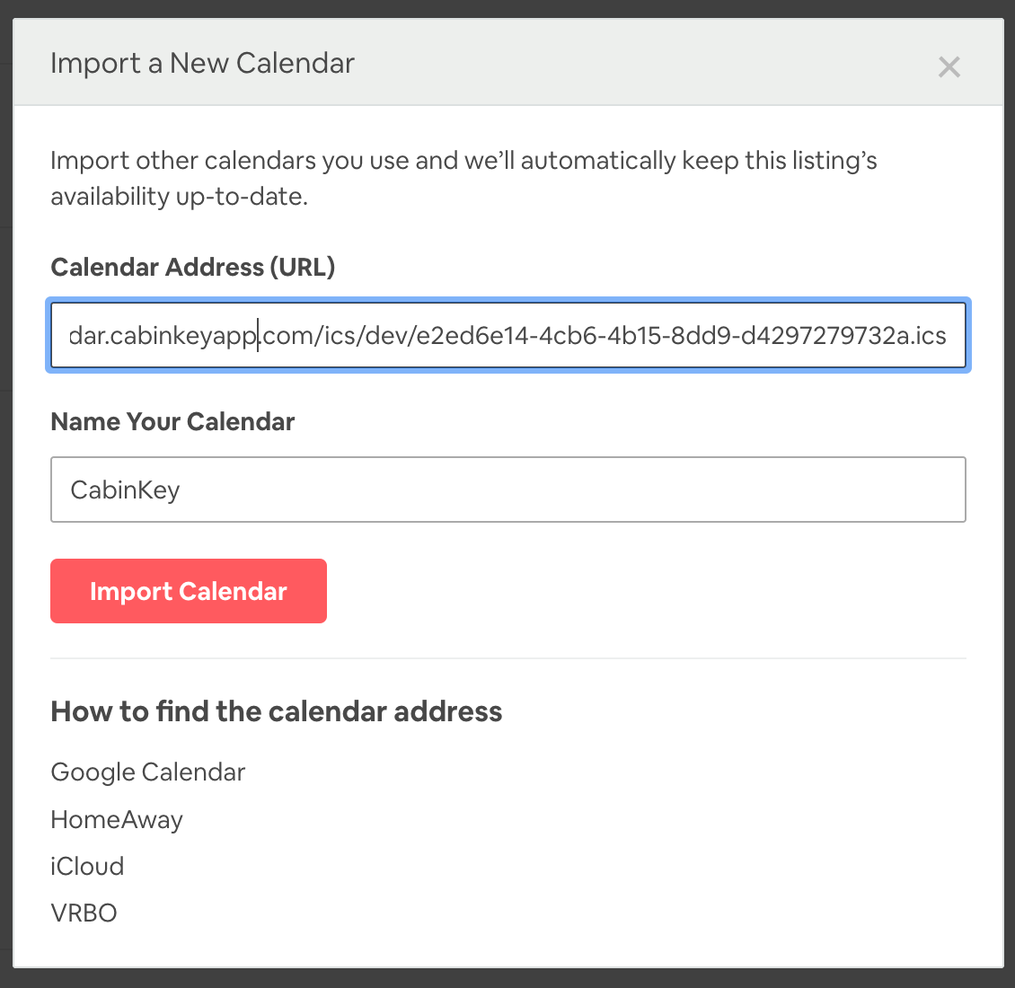 Import your calendar into Airbnb Airbnb CabinKey™