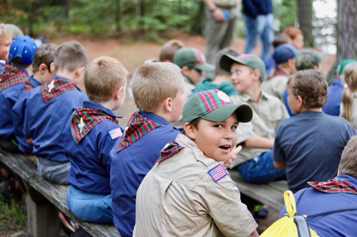 Scouts at a campfire