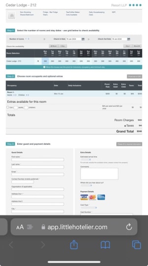 Little Hotelier Mobile Checkout