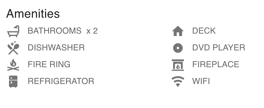 Booking Amenities