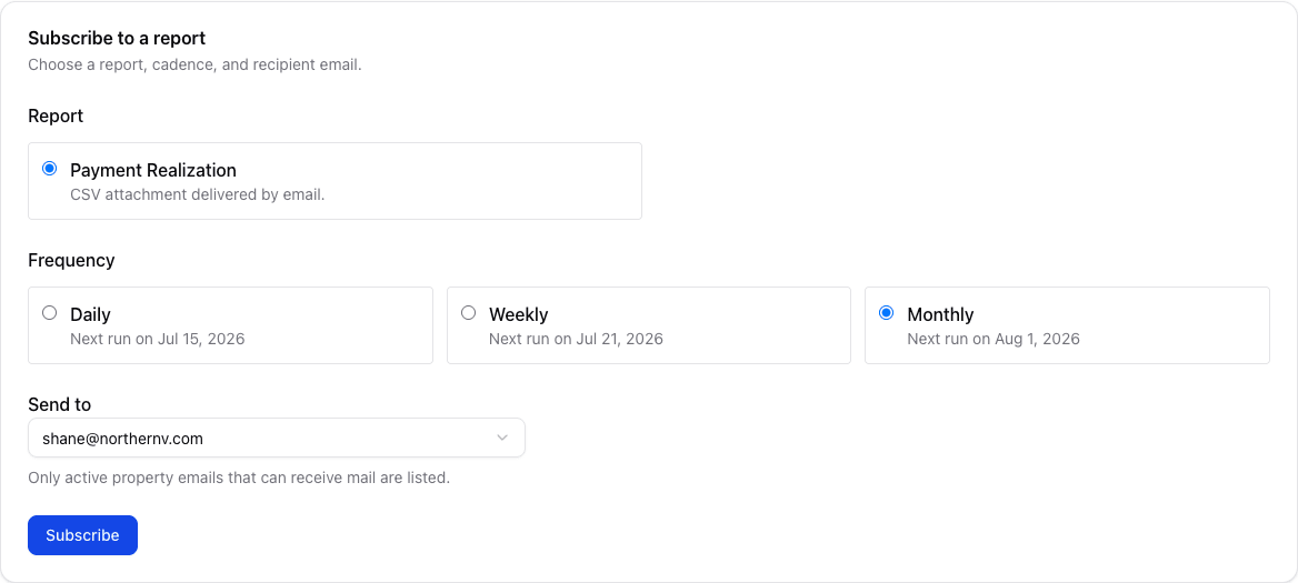 Subscribe to a Report