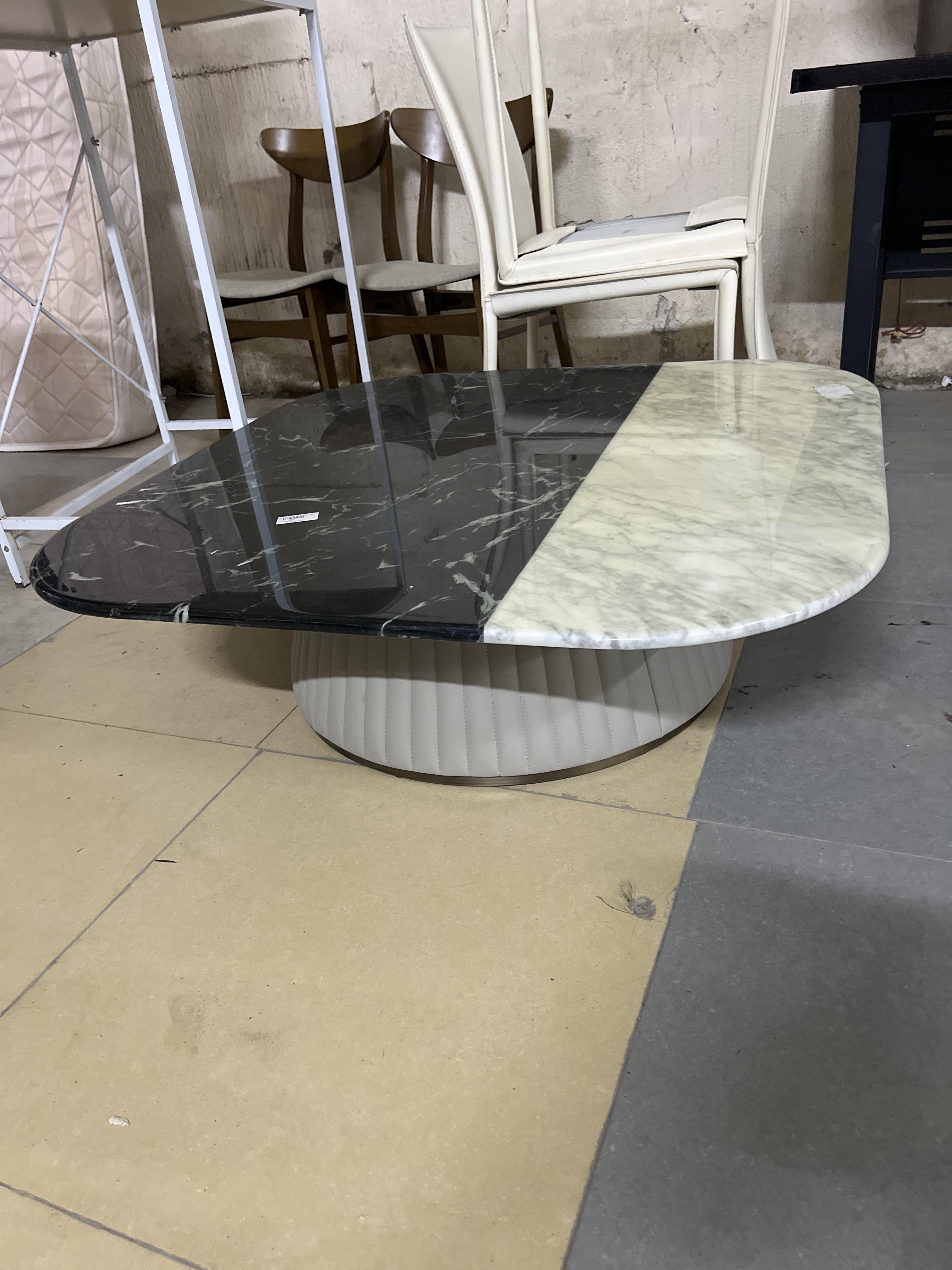 Used Home Center Coffee Table Black & White Marble