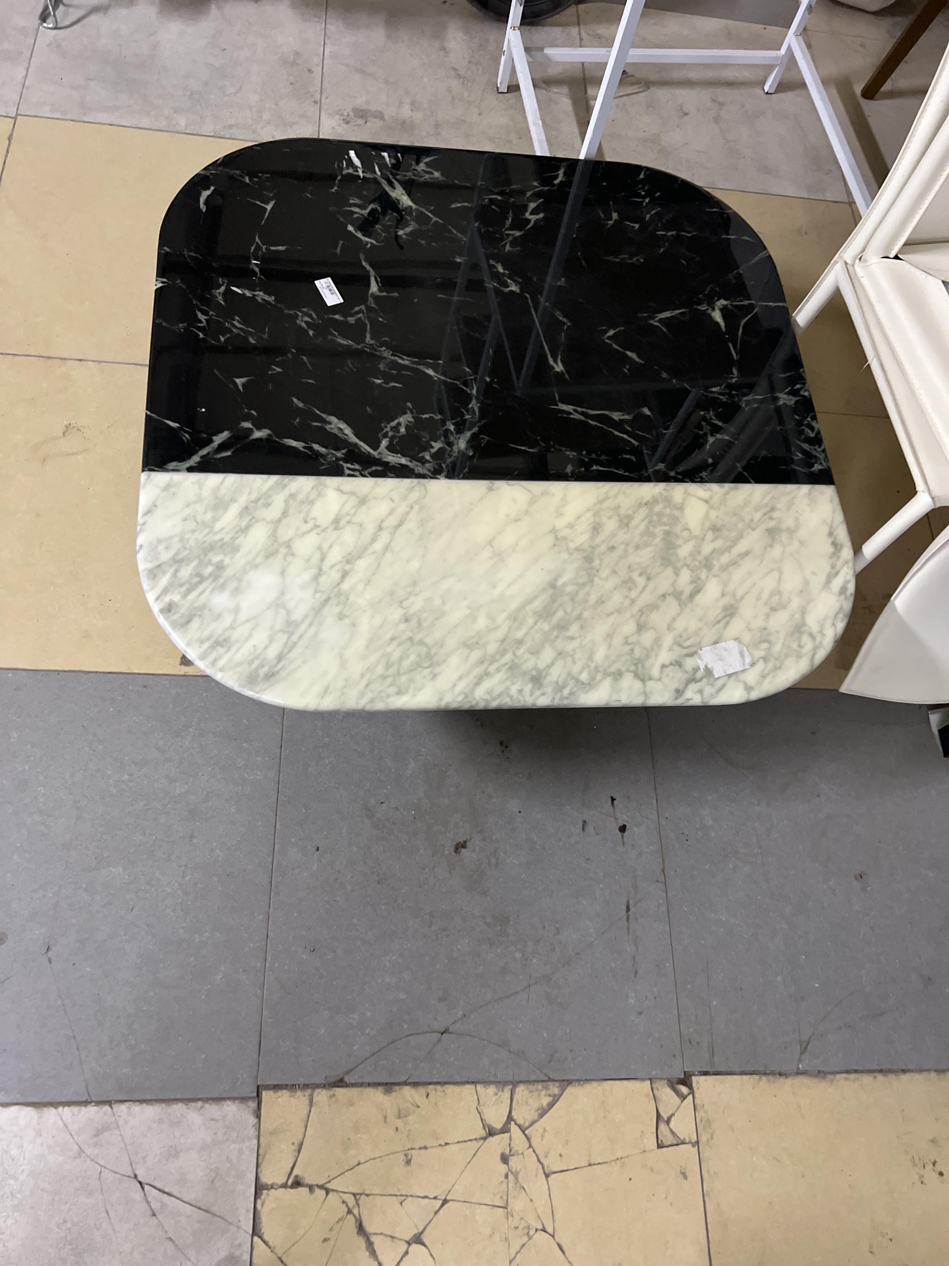 Used Home Center Coffee Table Black & White Marble 3