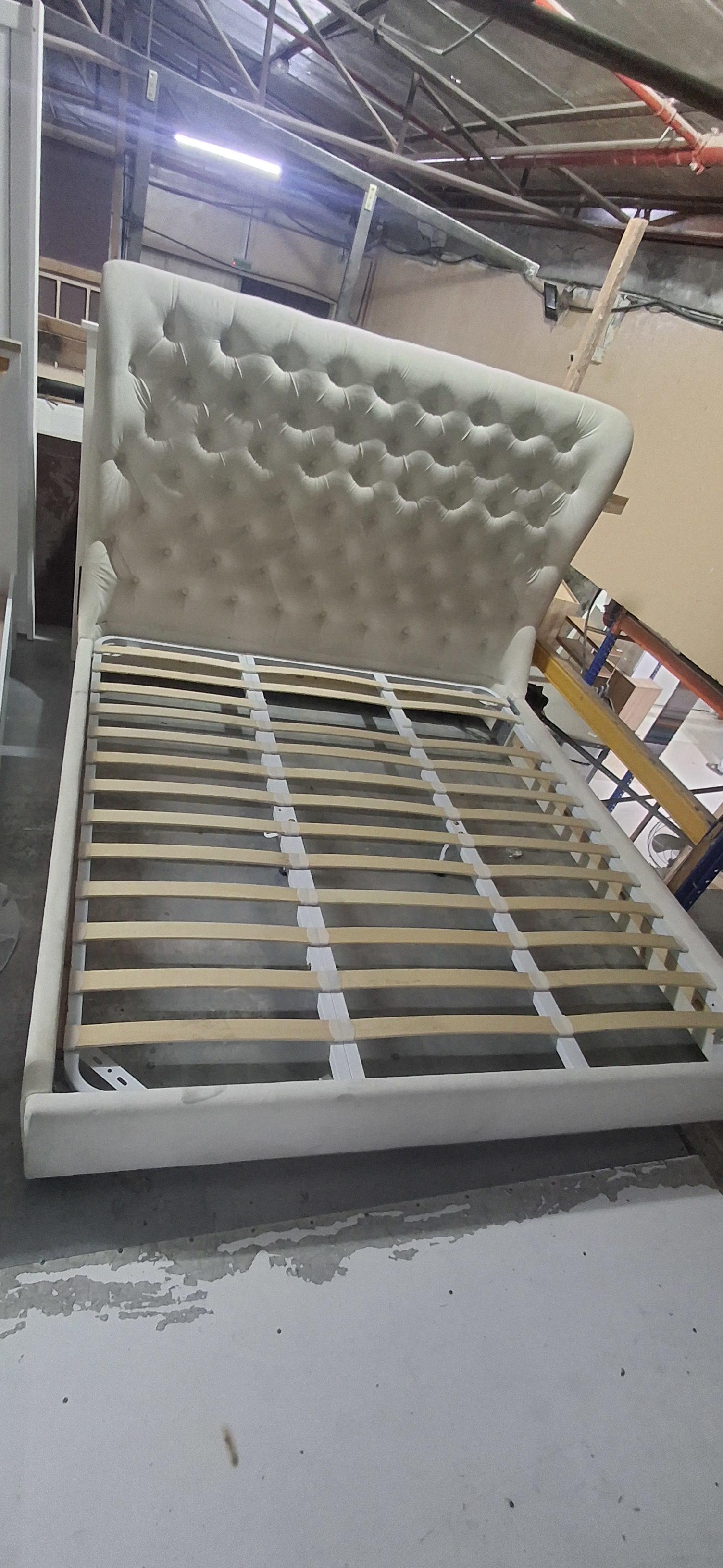 Used Upholstered Queen Bed Frame White