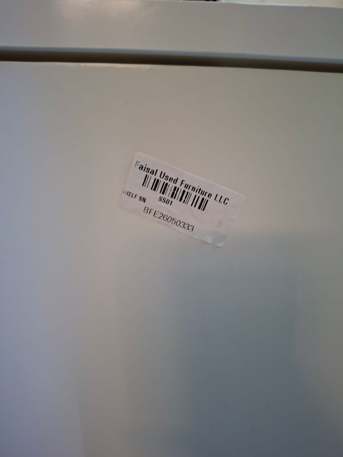 Bufaisal barcode label BFE26050333 for used 4-compartment shoe cabinet