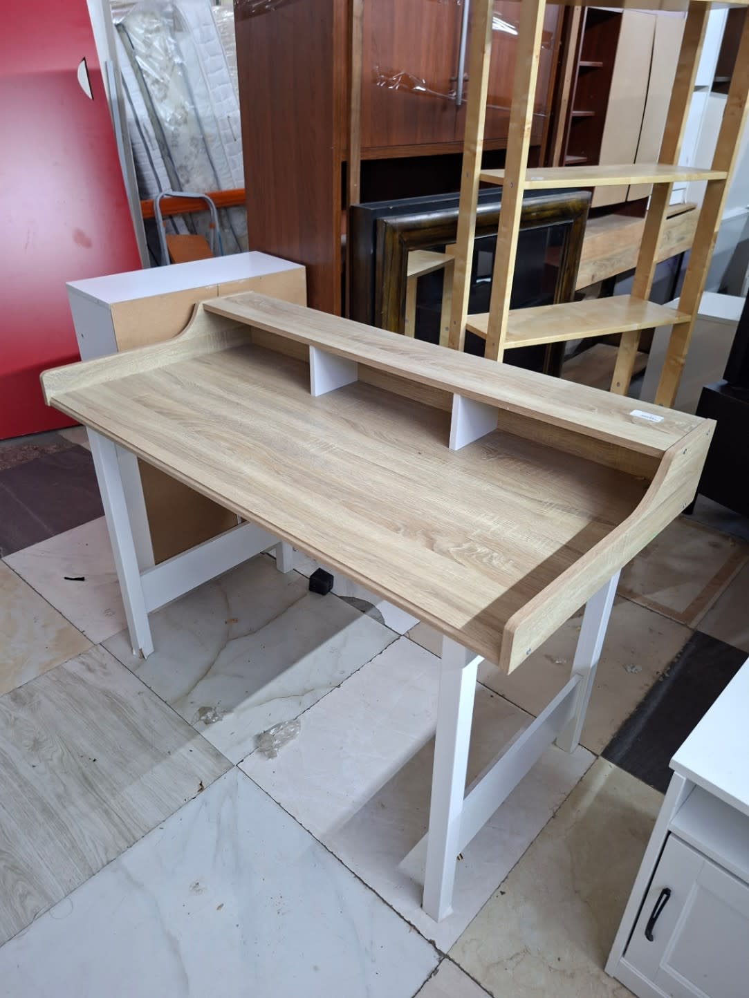 Study Desk with Upper Shelf Unit 3