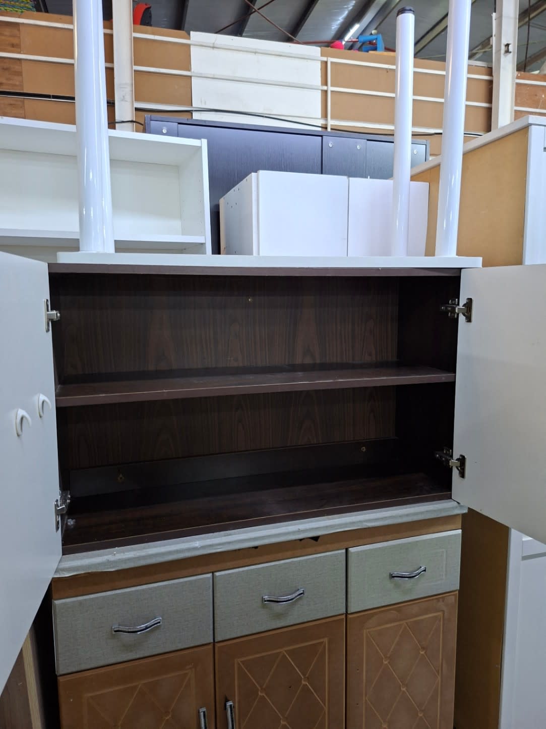 Two-Door Kitchen Cabinet with Shelves 3