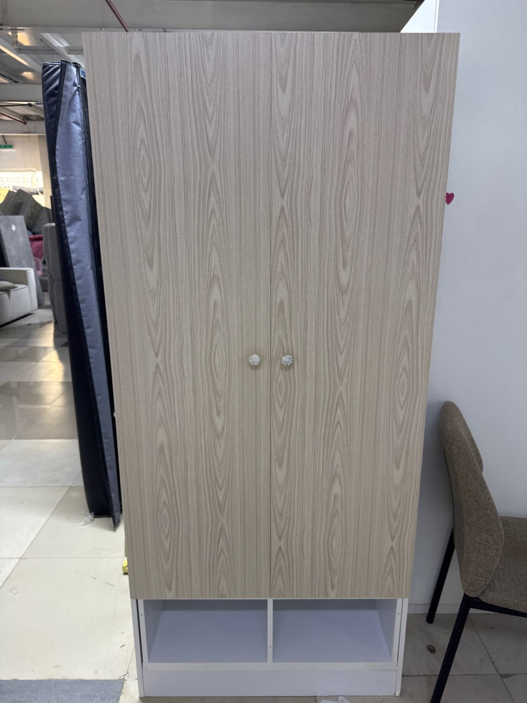 2-Door Storage Cupboard with Open Shelves