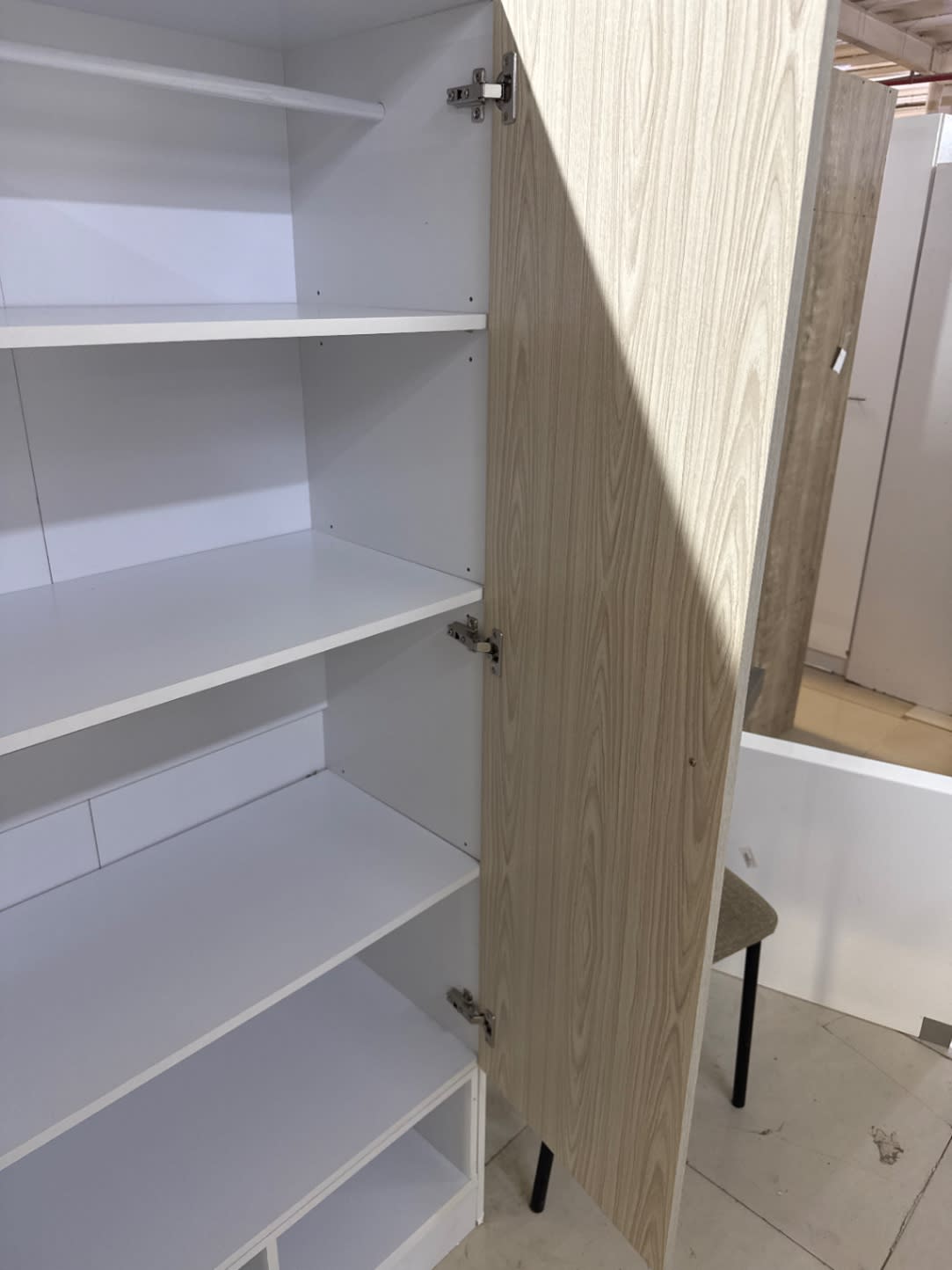 2-Door Storage Cupboard with Open Shelves 3