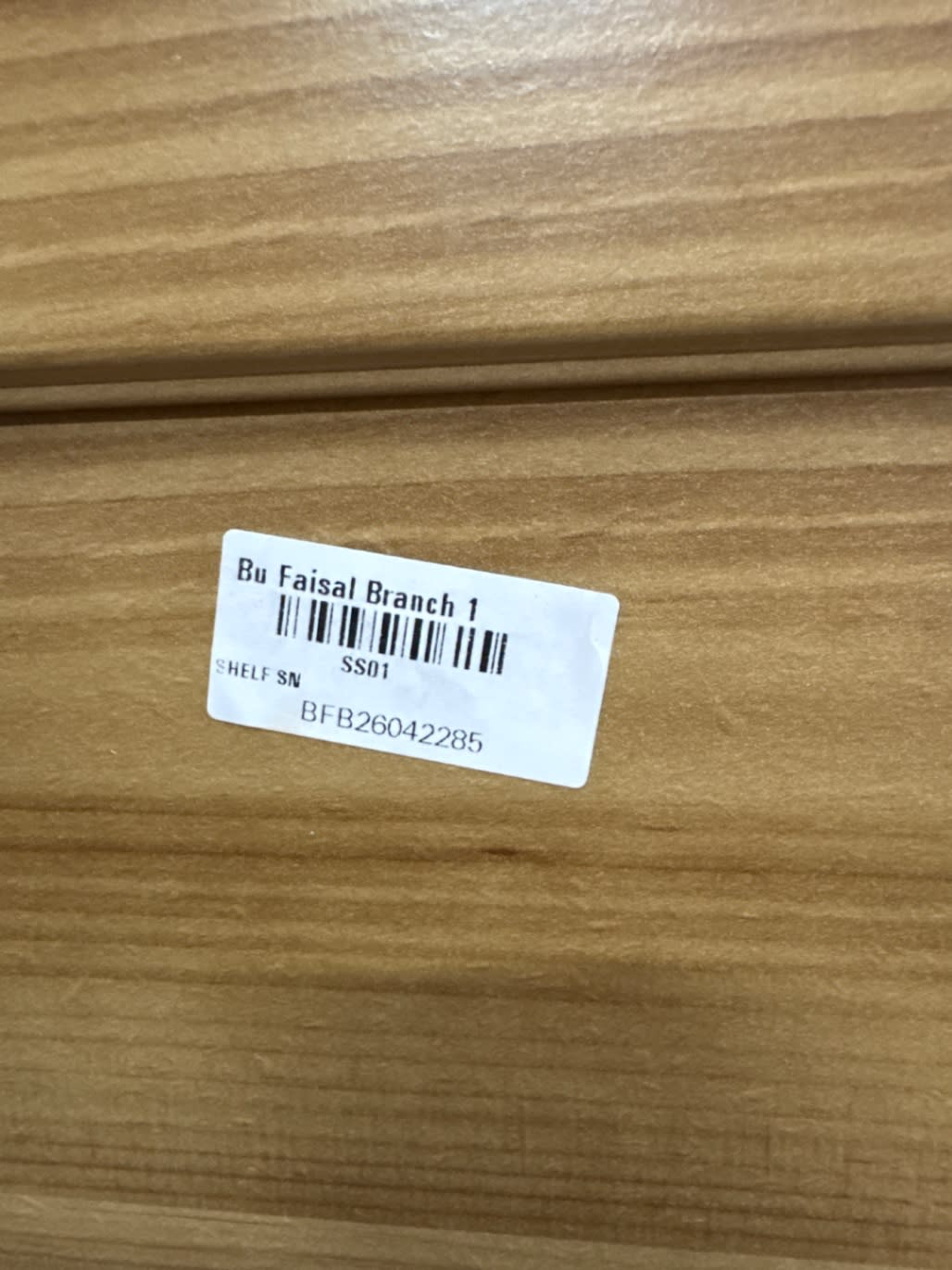 Bufaisal barcode label BFB26042285 for used 2-drawer chest of drawers