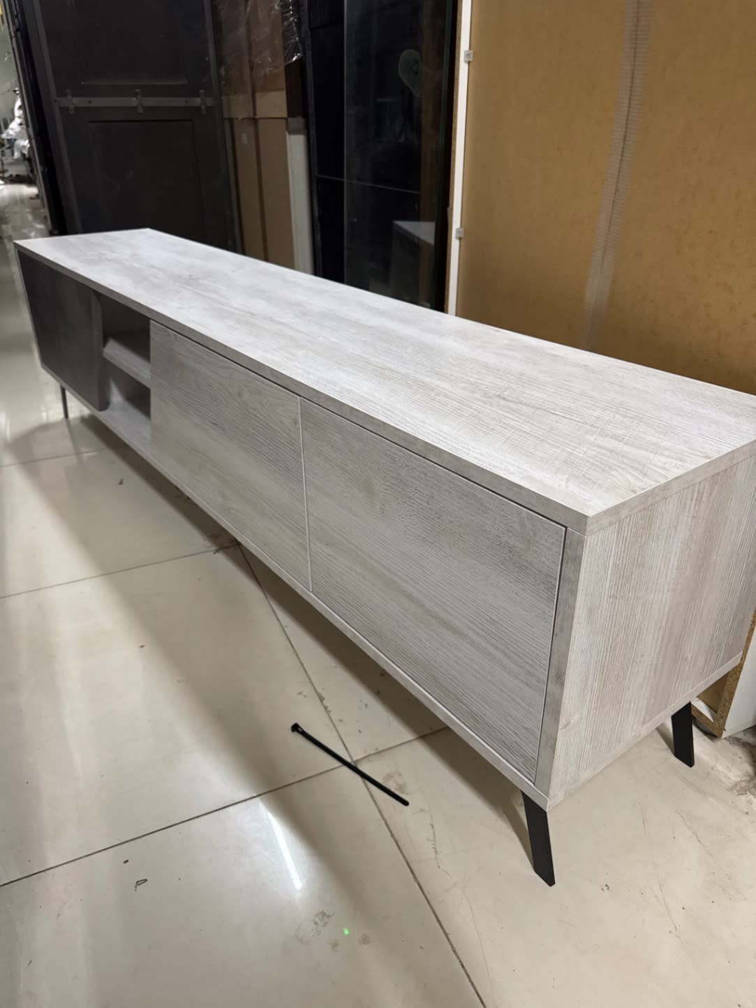 TV Unit with Drawers and Open Shelf