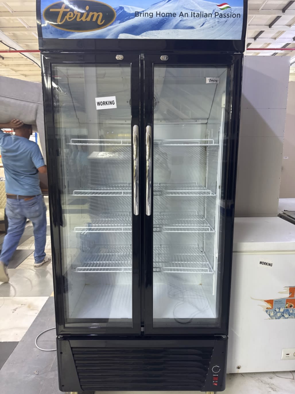 Double Glass Door Display Refrigerator