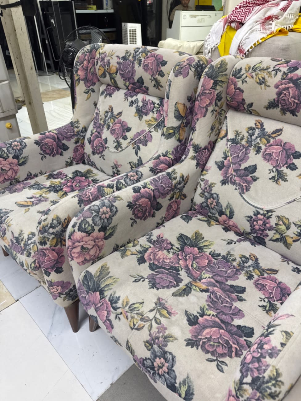Floral Wingback Armchair Set (2 Pieces) 2