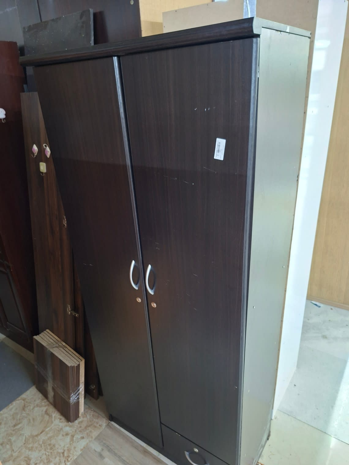 2-Door Wardrobe with Bottom Drawer