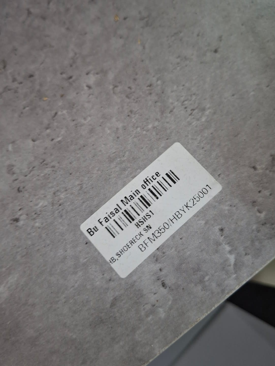 Bufaisal barcode label BFM350HBYK25001 for used 16-cube open bookshelf