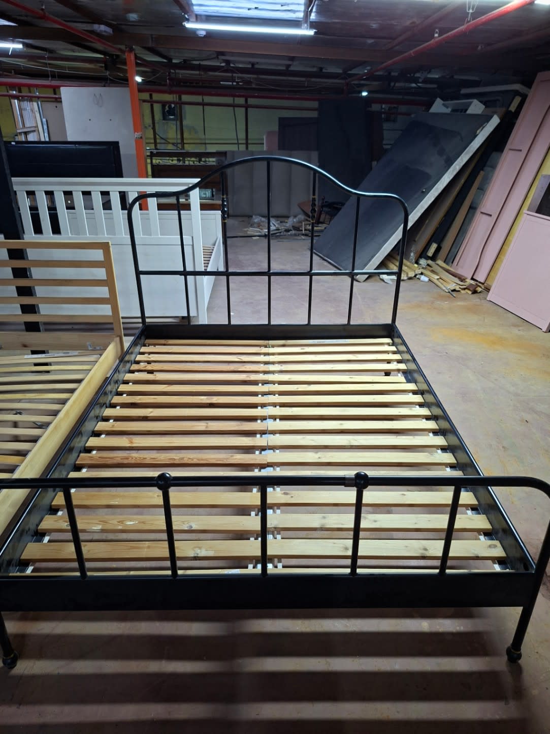 Queen Metal Bed Frame with Wooden Slats 3
