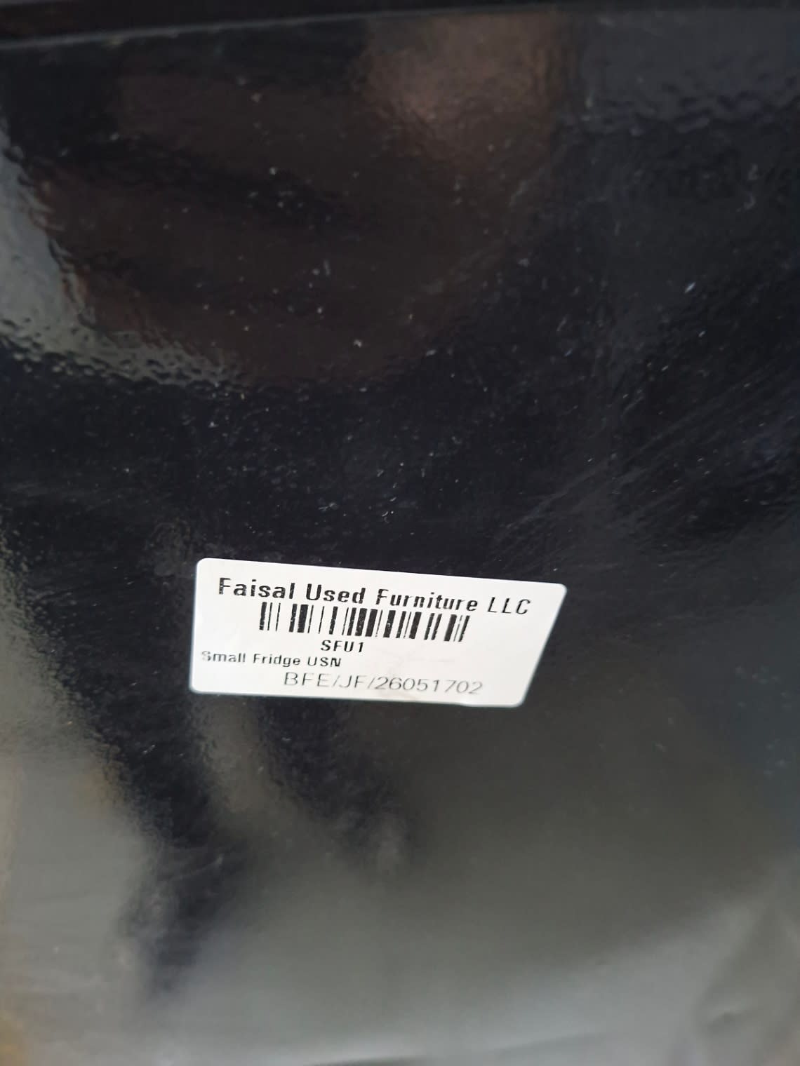 Bufaisal barcode label BFE/JF/26051702 for used Samsung bottom-freezer refrigerator