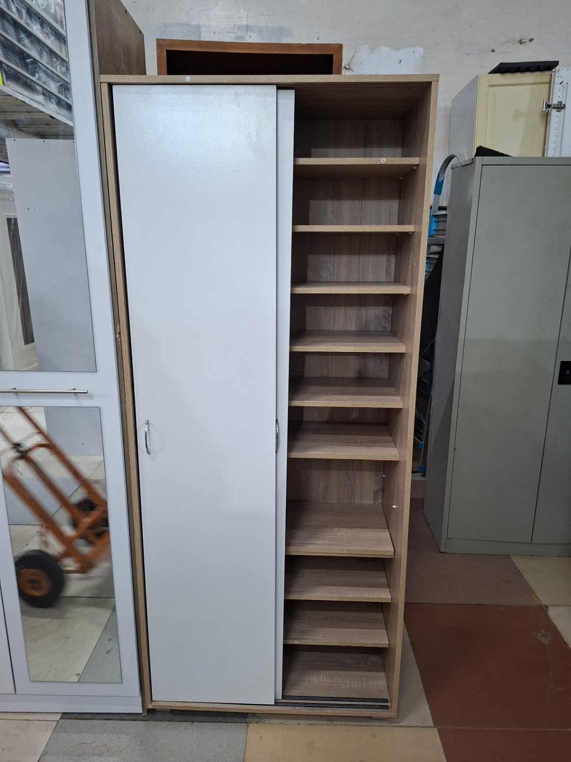 Large Shoe Cabinet with Sliding Doors 2