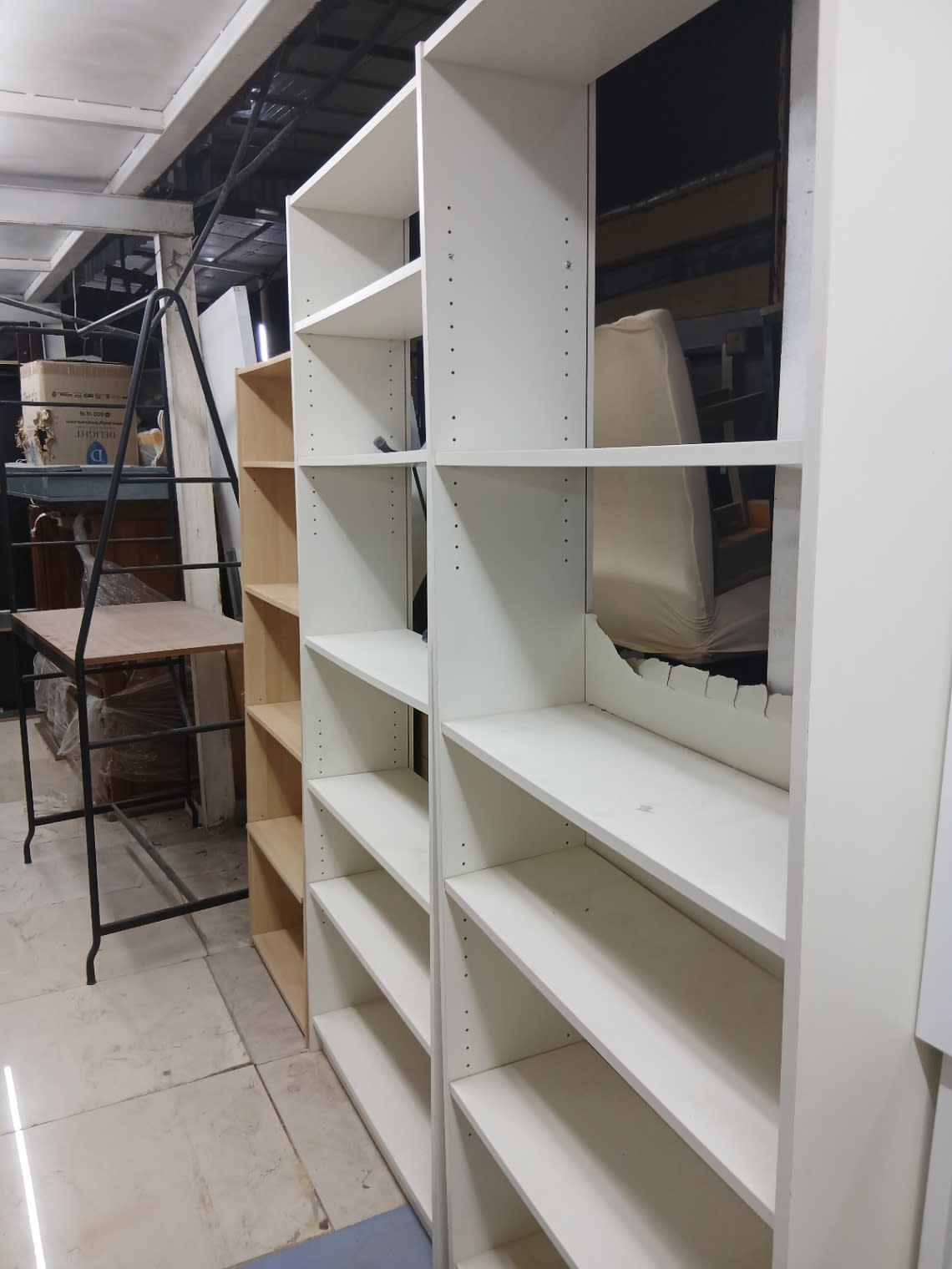 Tall Bookshelf Unit White 2