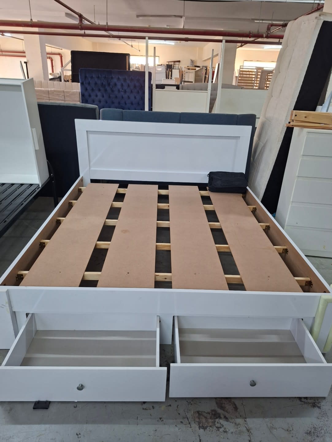 King Bed Frame with Storage Drawers 2